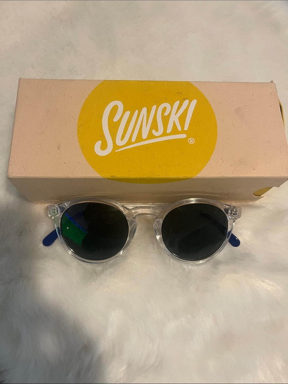 Sunski Clear Frame Sunglasses with Black Lenses